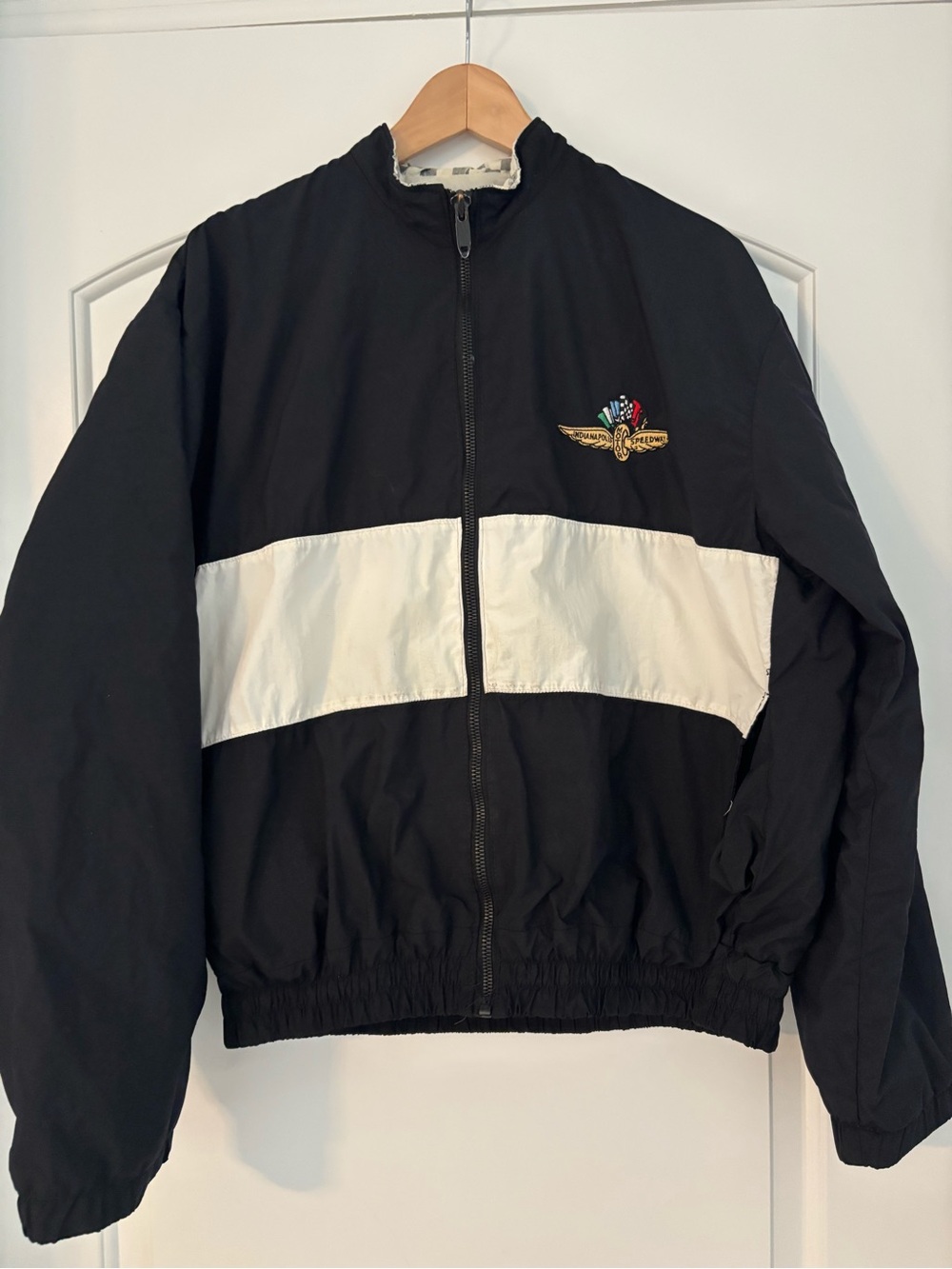 Vintage 90s DeLong Indianapolis Motor Speedway Full Zip Racing Jacket Mens XL